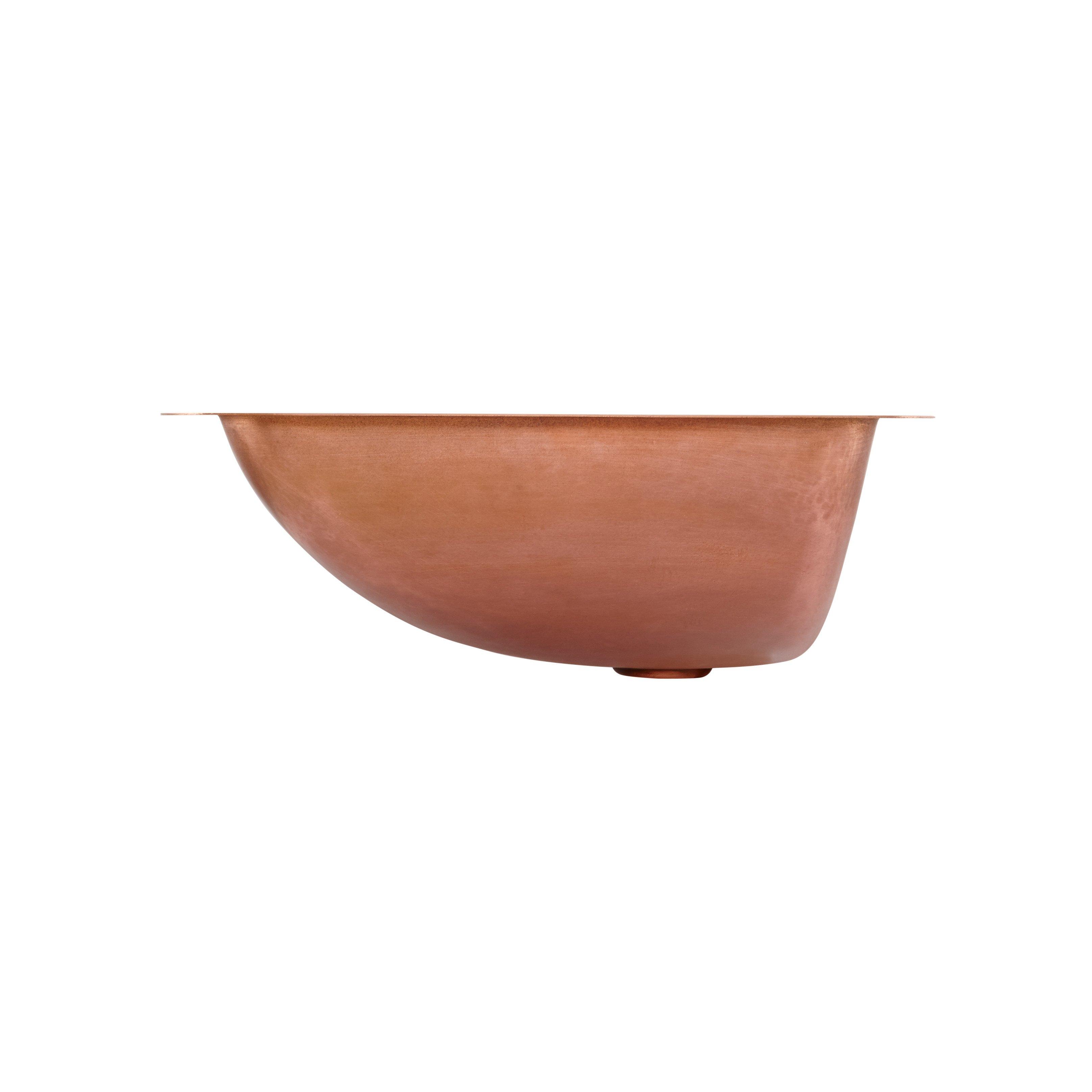 Undermount Rectangular Copper Sink - Smooth - Antique Copper