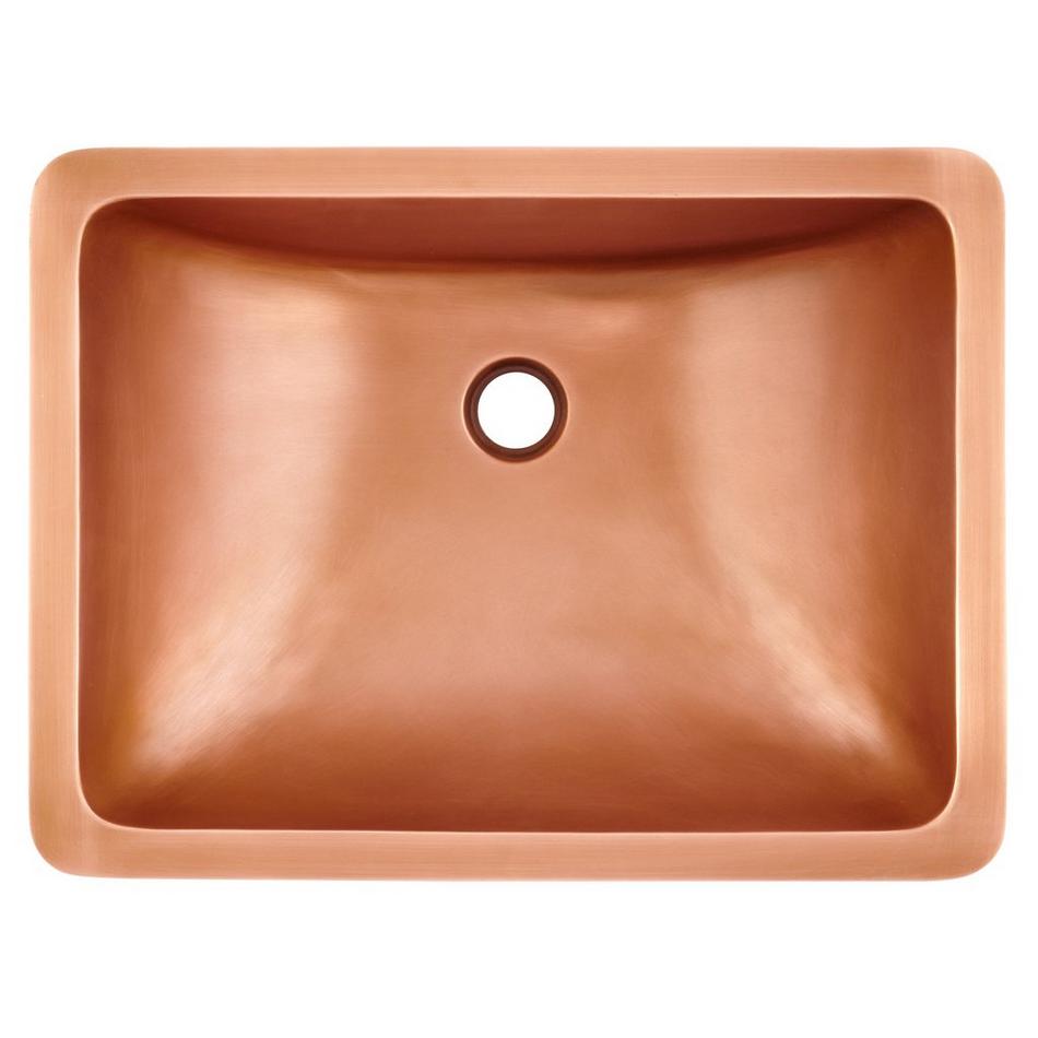 Undermount Rectangular Copper Sink - Smooth - Antique Copper Patina, , large image number 4