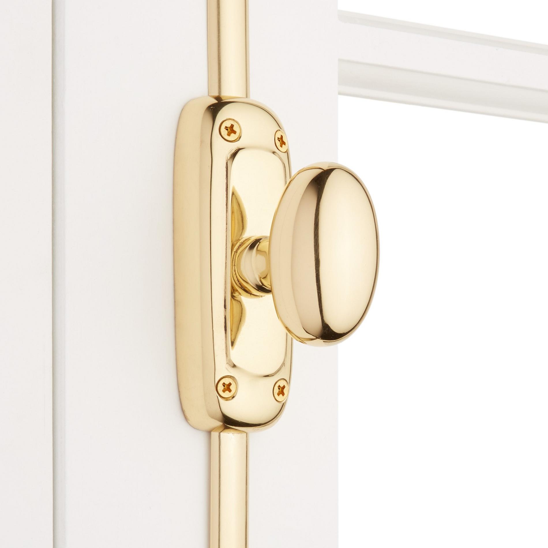 Classic Brass Oval Window Cremone Bolt Polished Brass Signature