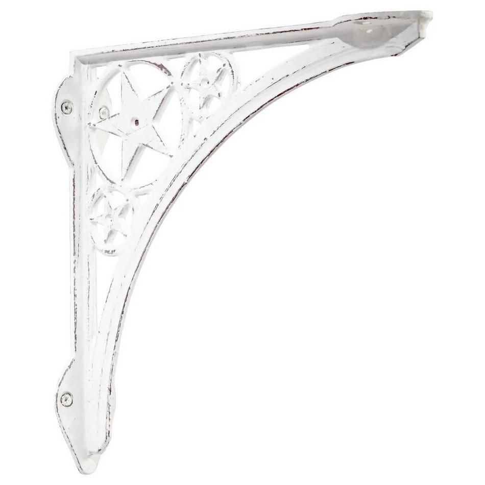 Star Cast Iron Shelf Bracket - Distressed White, , large image number 0