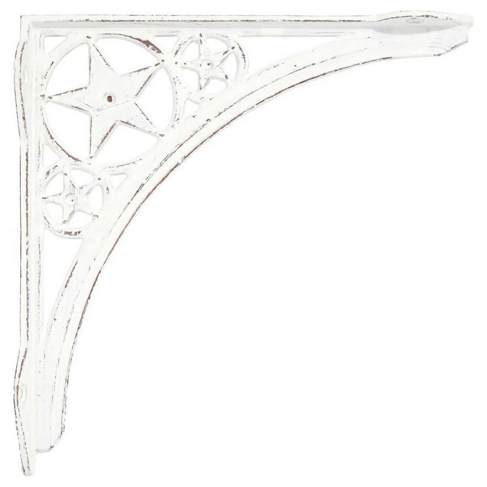 Star Cast Iron Shelf Bracket - Distressed White, , large image number 1
