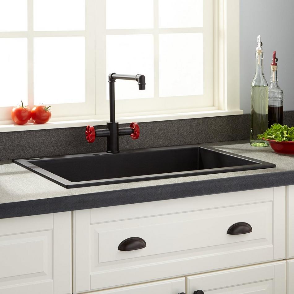 30" Holcomb Drop-In Granite Composite Sink - Black, , large image number 0