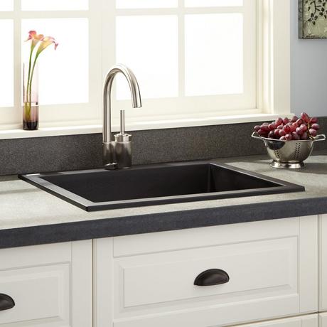 24" Holcomb Drop-In Granite Composite Sink - Black