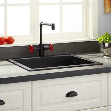 22" Holcomb Drop-In Granite Composite Sink - Black