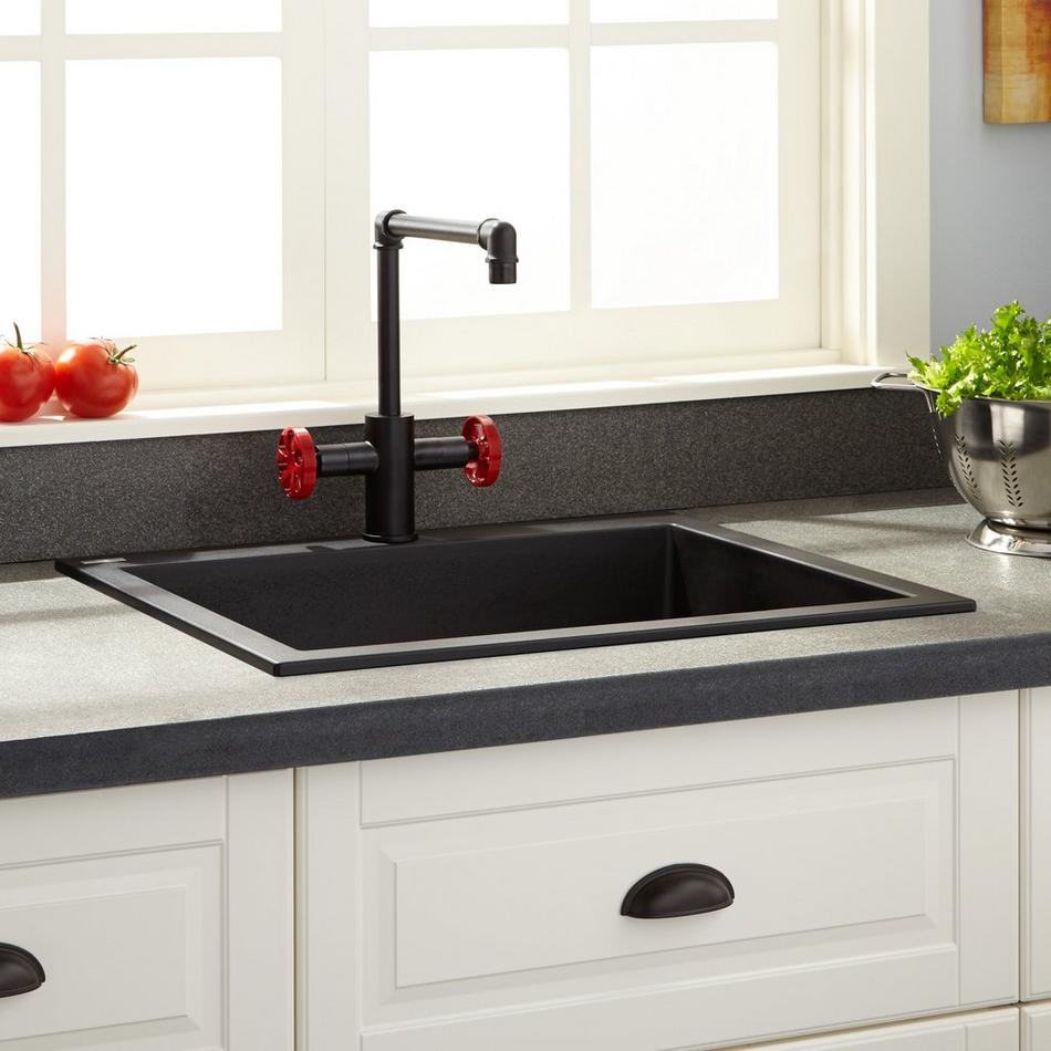 22" Holcomb Drop-In Granite Composite Sink - Black, , large image number 0
