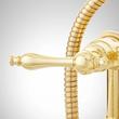 Deck-Mount Telephone Faucet - Lever Handles - 4" Deck Couplers - Polished Brass, , large image number 3