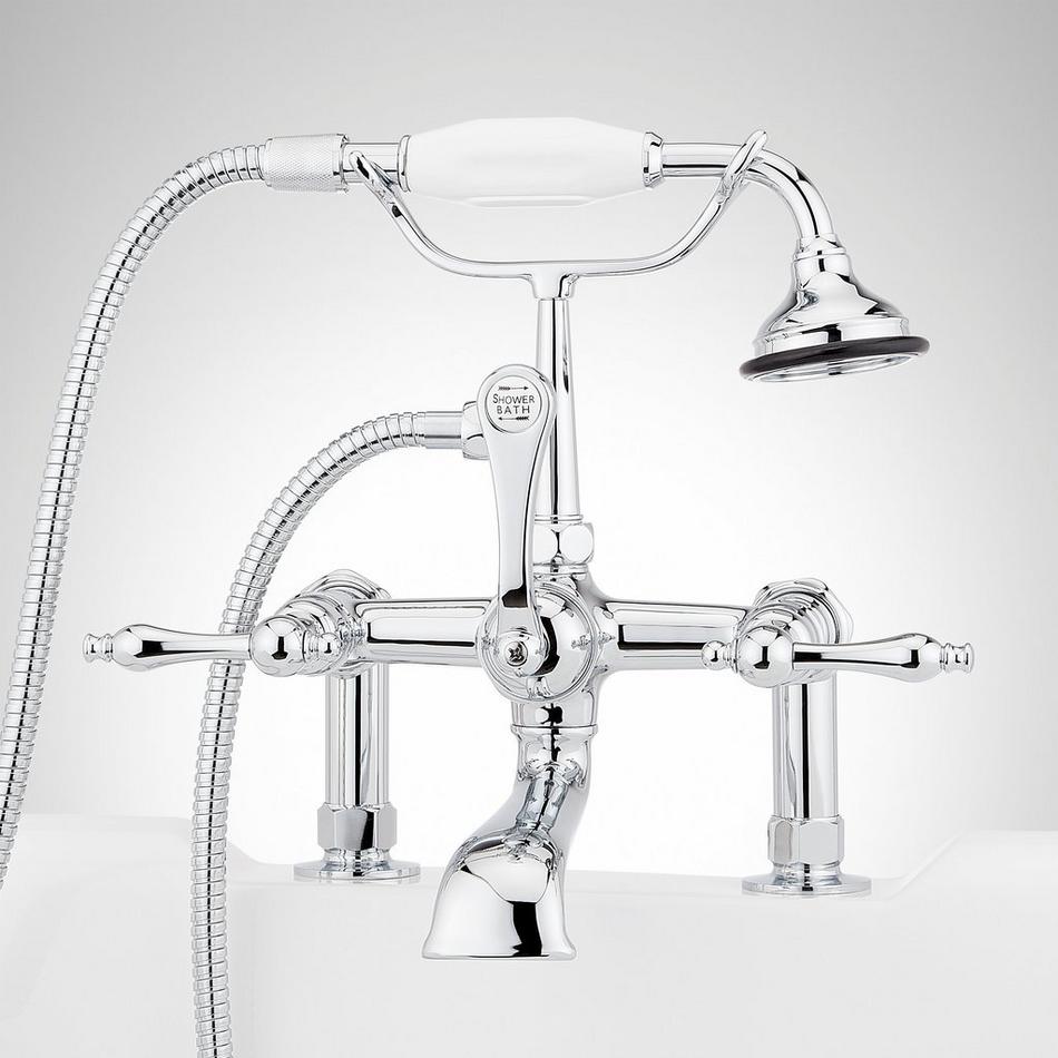 Deck-Mount Telephone Tub Faucet with Lever Handles and Deck Couplers, , large image number 2