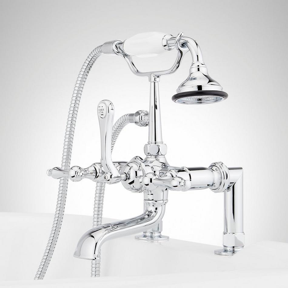 Deck-Mount Telephone Tub Faucet with Lever Handles and Deck Couplers, , large image number 3