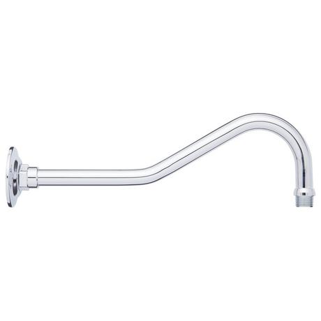 Contemporary Hook-Shaped Shower Arm with Welded Flange
