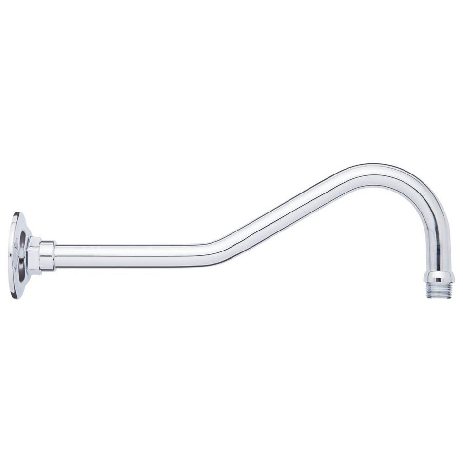 Contemporary Hook-Shaped Shower Arm with Welded Flange, , large image number 1