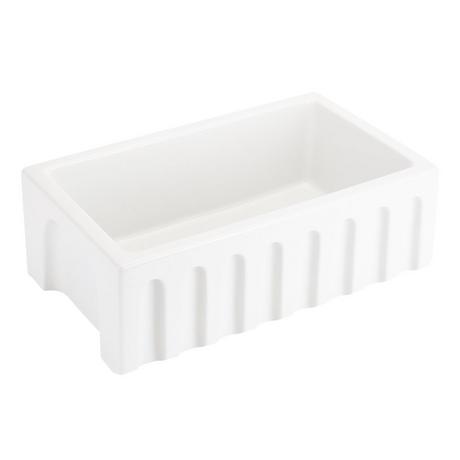 30" Mitzy Fireclay Reversible Farmhouse Sink Fluted Front White
