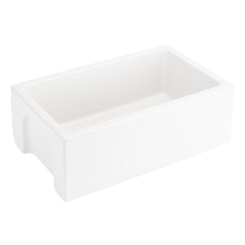 30" Mitzy Fireclay Reversible Farmhouse Sink Fluted Front White, , large image number 2