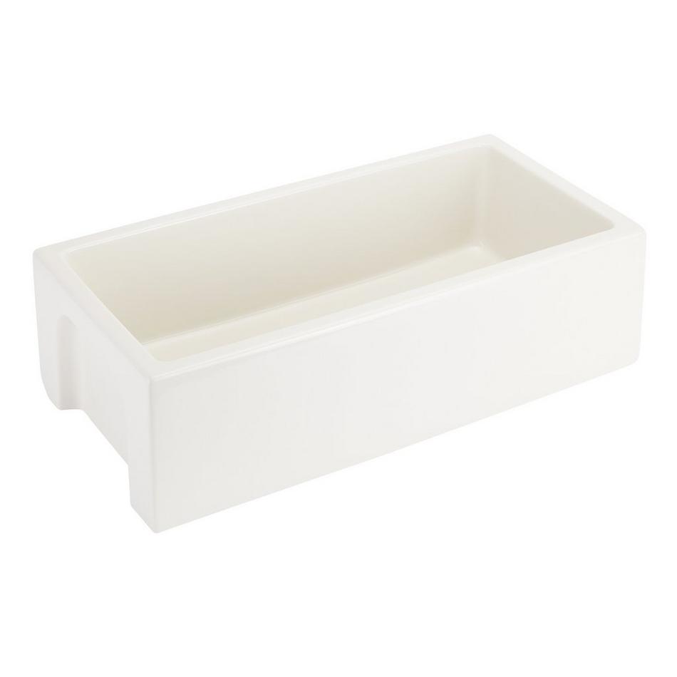 36" Mitzy Fireclay Reversible Farmhouse Sink - Smooth Apron - Biscuit, , large image number 5