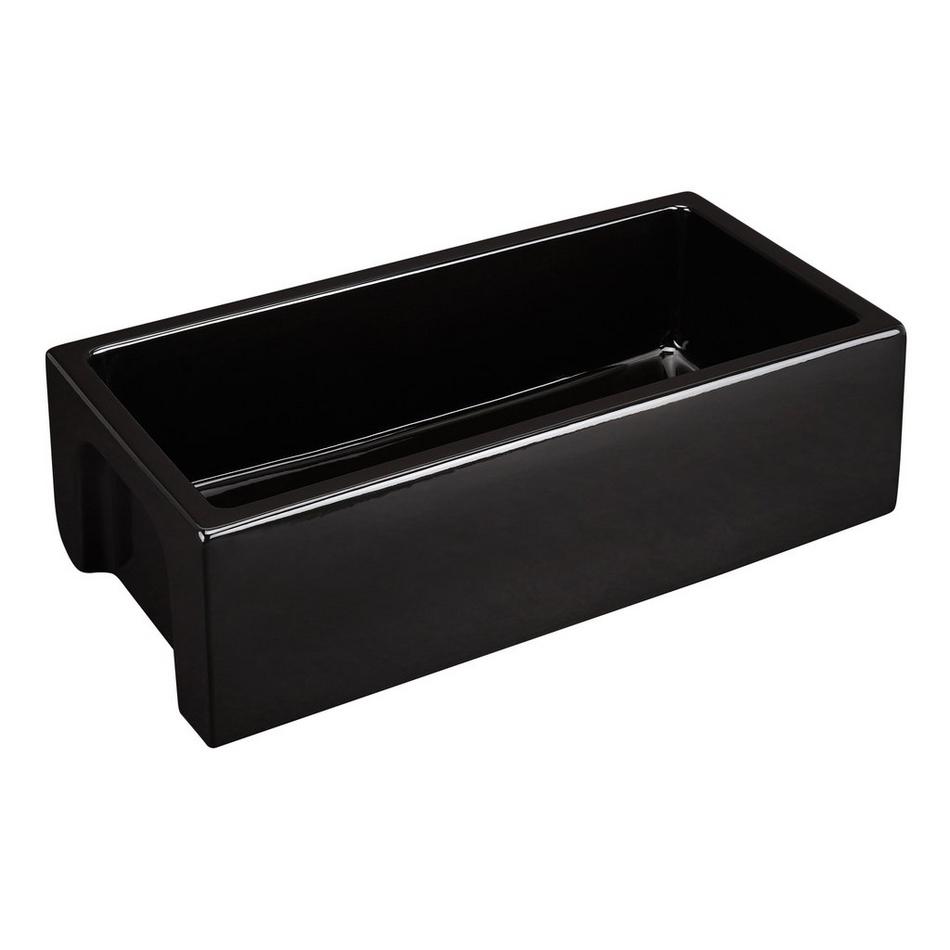 NLA 36" Mitzy Fireclay Reversible Farmhouse Sink Smooth Apron Black, , large image number 5