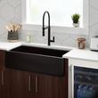 NLA 36" Mitzy Fireclay Reversible Farmhouse Sink Smooth Apron Black, , large image number 0