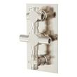 Modern Rectangular 4-Way Thermostatic Valve with Cross Handles - Brushed Nickel, , large image number 1