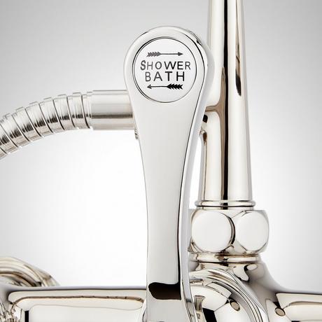 Deck-Mount Telephone Tub Faucet with Lever Handles and Deck Couplers