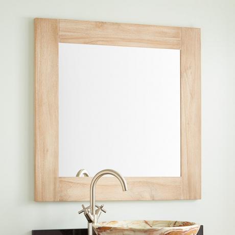 Bastian Teak Vanity Mirror - Whitewash
