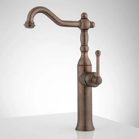 Sidonie Single-Hole Vessel Faucet - Pop-Up Drain - No Overflow - Oil Rubbed Bronze