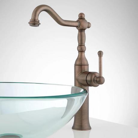 Sidonie Single-Hole Vessel Faucet - Pop-Up Drain - No Overflow - Oil Rubbed Bronze