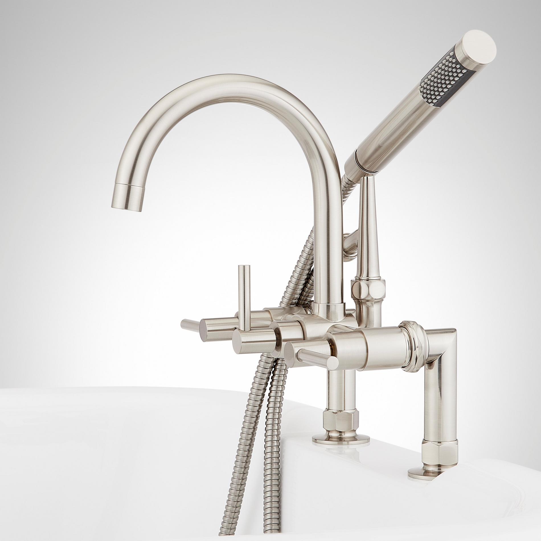 Sebastian Deck-Mount Tub Faucet and Hand Shower - Lever Handles ...