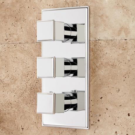 Ryle Thermostatic Shower System with Hand Shower and 3 Body Sprays