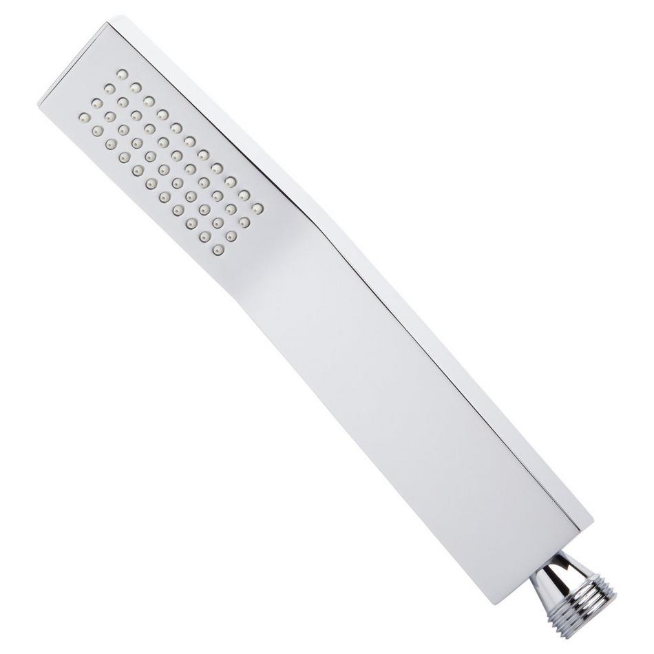 Rectangular Modern Hand Shower With Rubber Nozzles - Chrome, , large image number 0