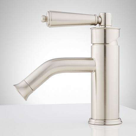 Napier Single-Hole Bathroom Faucet - Metal Lever Handle - Overflow - Brushed Nickel