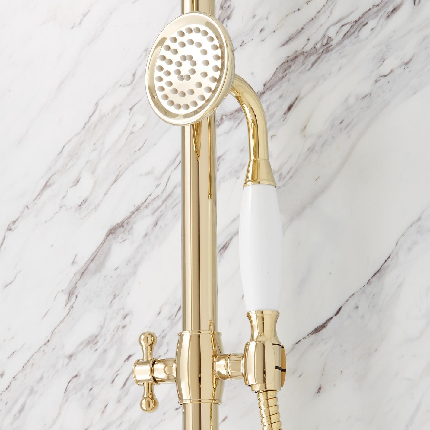 Alliston Exposed Pipe Shower with Hand Shower Signature Hardware