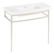 Olney Porcelain Console Sink with Metal Stand - Polished Nickel, , large image number 1