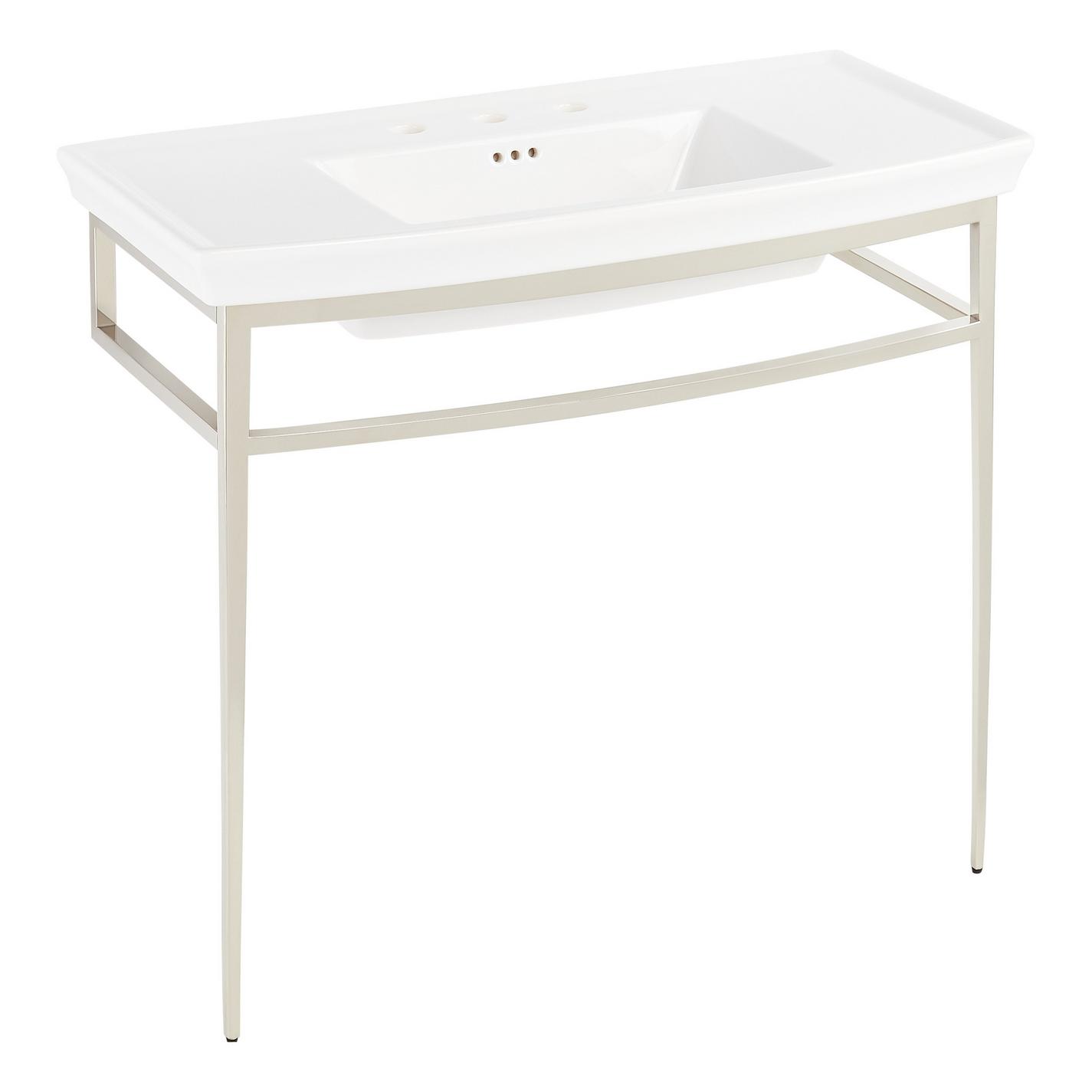 Olney Porcelain Console Sink with Metal Stand Signature Hardware