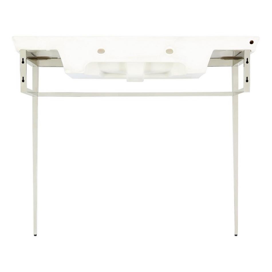 Olney Porcelain Console Sink with Metal Stand - Polished Nickel, , large image number 3