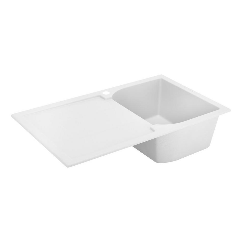 34" Allardt Drop-In Granite Composite Sink with Drainboard - Cloud White, , large image number 1