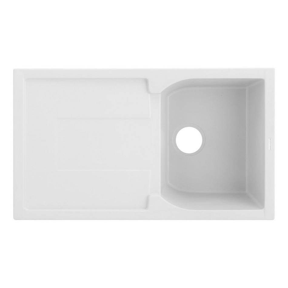 34" Allardt Drop-In Granite Composite Sink with Drainboard - Cloud White, , large image number 4
