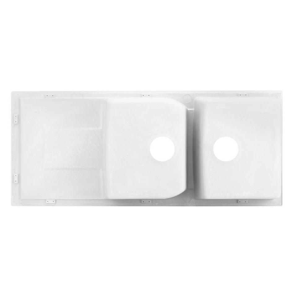 Signature Hardware 937688 Tansi 46 Drop in Double Basin Granite Composite Kitch Cloud White