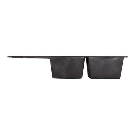 46" Tansi Double-Bowl Drop-In Sink with Drain Board - Black