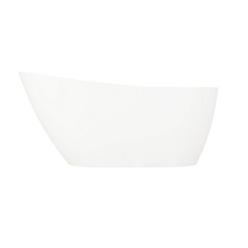 60" Sheba Solid Surface Freestanding Tub - Integral Overflow & White Drain - Matte Finish, , large image number 2