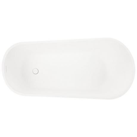 60" Sheba Solid Surface Freestanding Tub - Integral Overflow & White Drain - Matte Finish