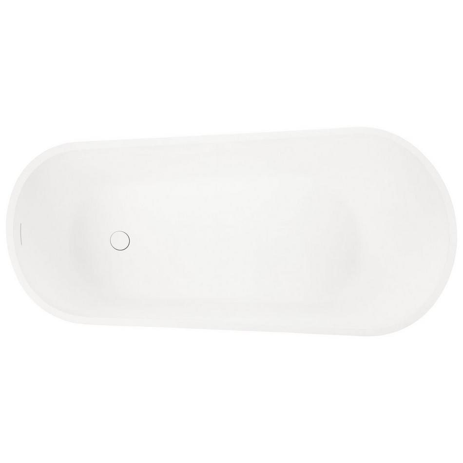 60" Sheba Solid Surface Freestanding Tub - Integral Overflow & White Drain - Matte Finish, , large image number 3