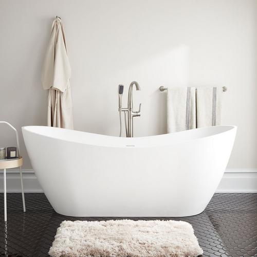 72" Sheba Solid Surface Freestanding Double Slipper Tub