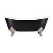 72" Lena Cast Iron Clawfoot Tub - Brushed Nickel Monarch Imperial Feet - Black, , large image number 2
