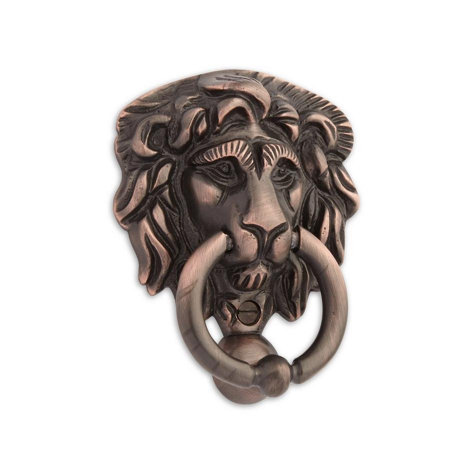 Small Brass Lion Door Knocker - Oil Rubbed Bronze, , large image number 0