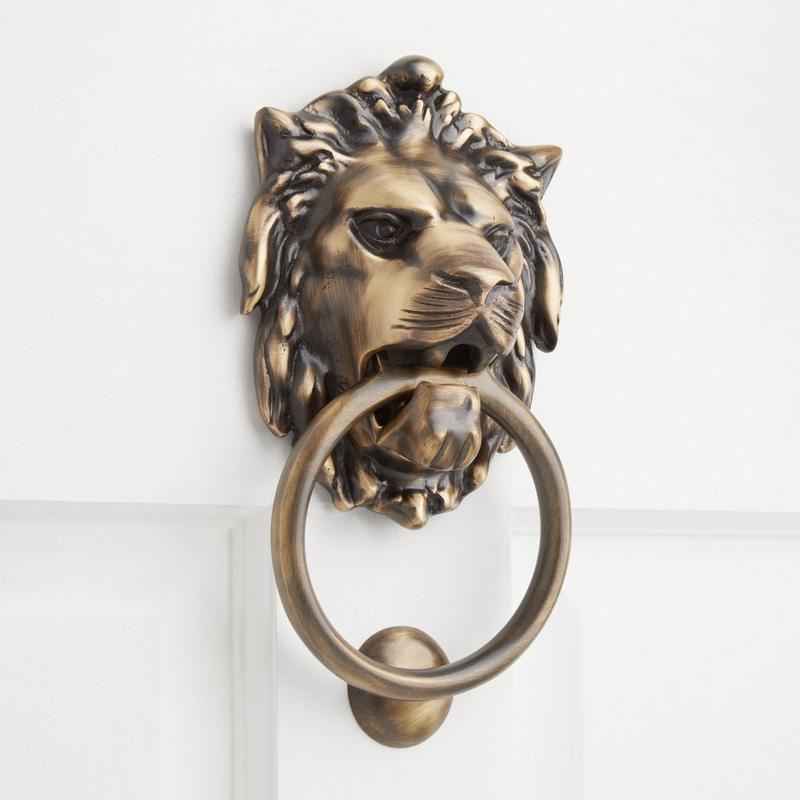 Large Brass Lion Door Knocker