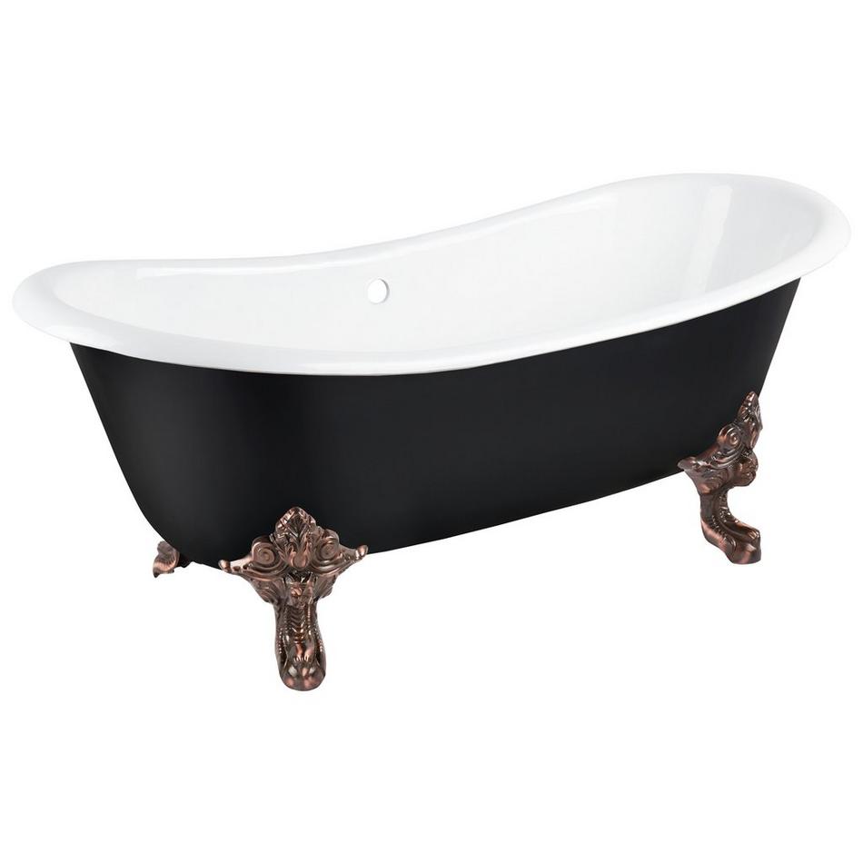 72" Lena Cast Iron Clawfoot Tub - Black - Monarch Imperial Feet, , large image number 8