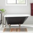 54" Miya Cast Iron Clawfoot Tub - Brushed Nickel Ball & Claw Feet - Black - No Drain, , large image number 0