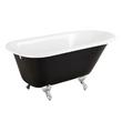 54" Miya Cast Iron Clawfoot Tub - Chrome Ball & Claw Feet - Black - No Drain, , large image number 0