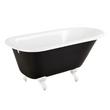 54" Miya Cast Iron Clawfoot Tub - White Ball & Claw Feet - Black - No Drain, , large image number 0