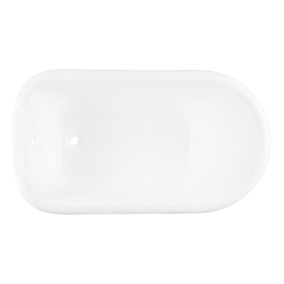 54" Miya Cast Iron Clawfoot Tub - White Ball & Claw Feet - Black - No Drain, , large image number 1