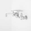 Wall-Mount Faucet with Soap Tray - Lever Handles - Chrome, , large image number 1