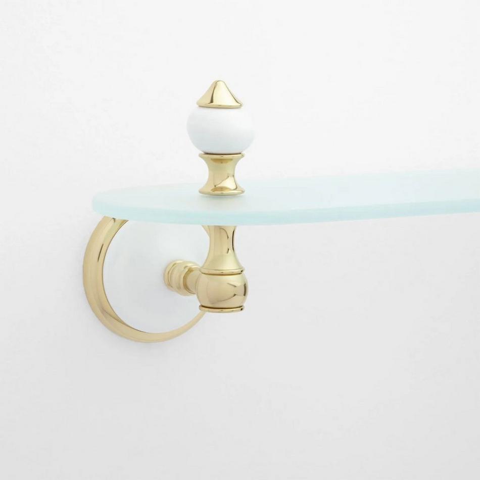 Adelaide Tempered Glass Shelf - Polished Brass, , large image number 0